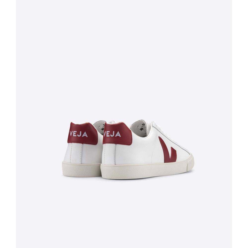 Veja ESPLAR LEATHER Tenisky Damske White/Red | SK 620JPQ